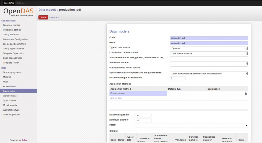 production pdf data model