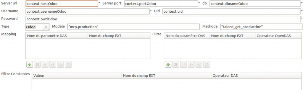 production talend component conf